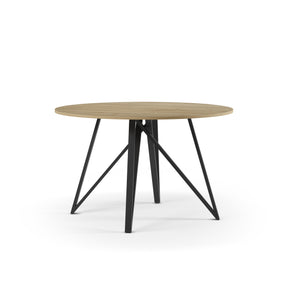 Tavolo tondo per 4/6 persone rovere e nero Brunis 120x75 cm