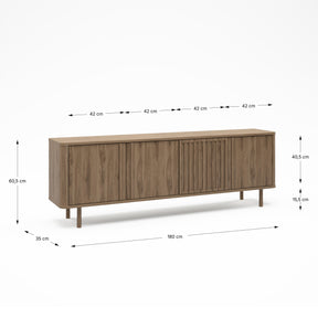 Mobile TV 4 ante rovere Ada 180x60 cm