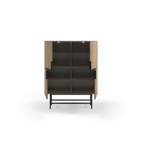 Credenza 4 ante con gamba in metallo Elide 100x128 cm