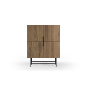 Credenza 4 ante con gamba in metallo Elide 100x128 cm