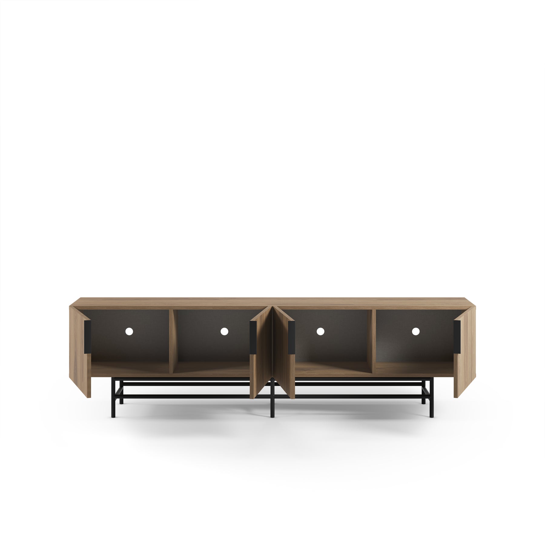 Mobile TV 4 ante con gamba in metallo Elide 200x63 cm