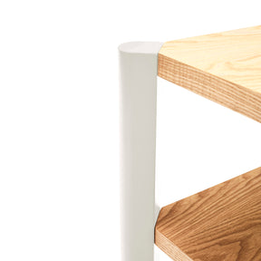 Tavolino 2 ripiani con gambe in legno massello Avina 125x59 cm