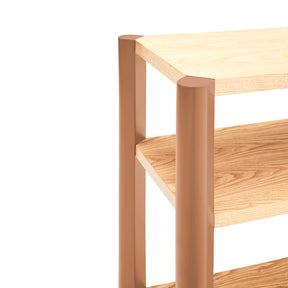 Tavolino 2 ripiani con gambe in legno massello Avina 125x59 cm