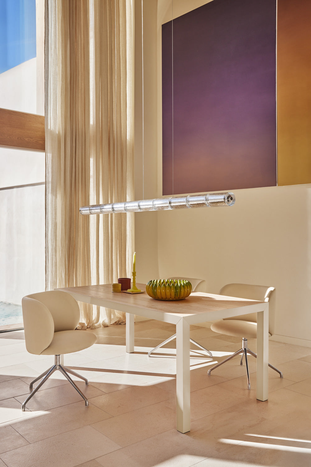 Tavolo rettangolare con gambe in metallo Karn 180x75 cm