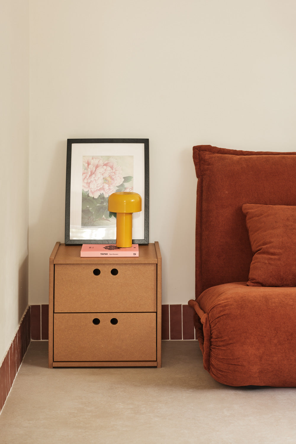 Comodino 2 cassetti Lully 40x42 cm