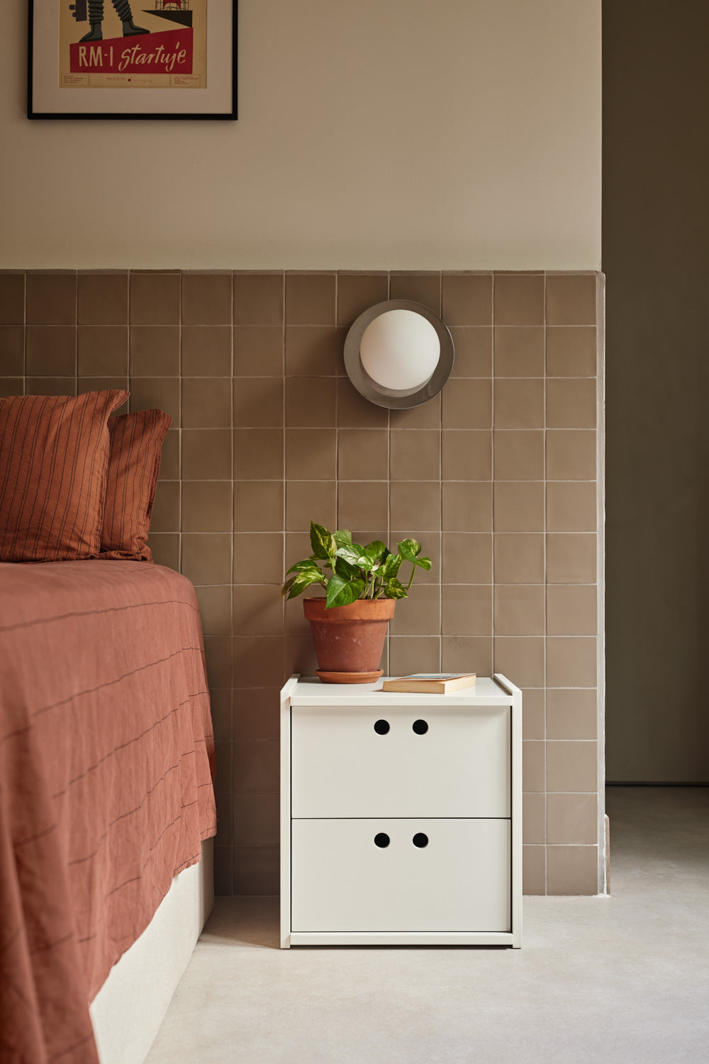 Comodino 2 cassetti Lully 40x42 cm