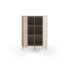 Credenza 4 ante crema/rovere Ryel 90x121 cm