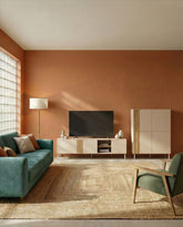 Credenza 4 ante crema/rovere Ryel 90x121 cm