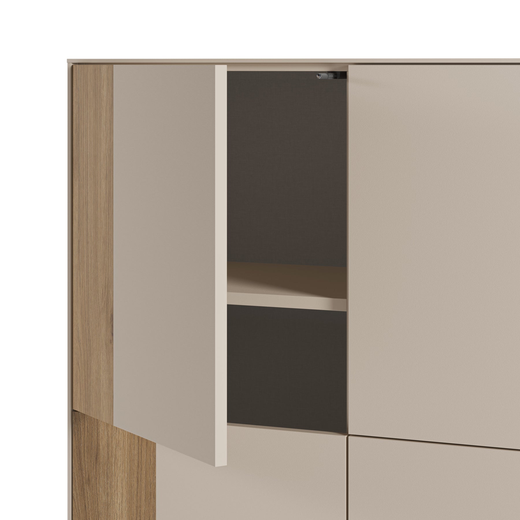 Credenza 4 ante crema/rovere Ryel 90x121 cm
