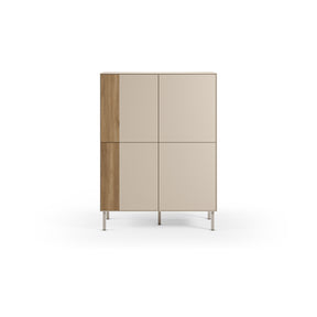 Credenza 4 ante crema/rovere Ryel 90x121 cm