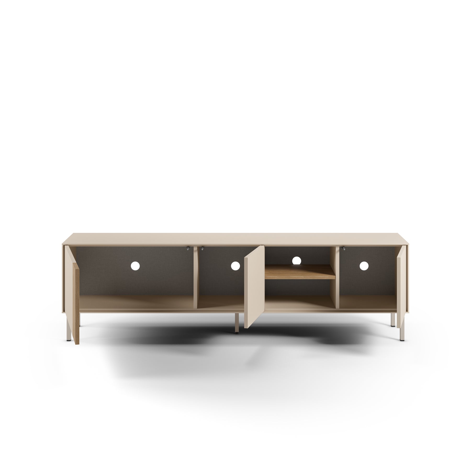 Mobile TV 3 ante crema/rovere Ryel 180x51 cm