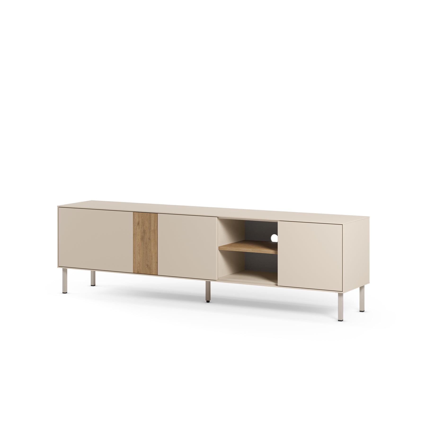 Mobile TV 3 ante crema/rovere Ryel 180x51 cm