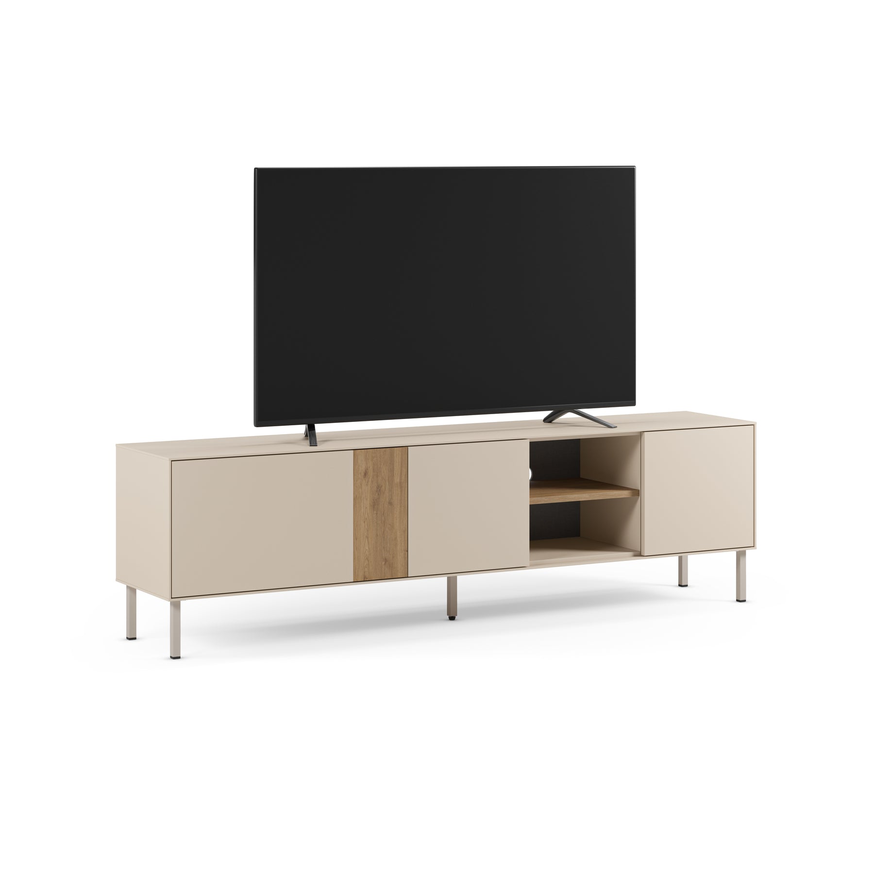 Mobile TV 3 ante crema/rovere Ryel 180x51 cm
