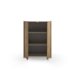 Credenza 2 ante crema/rovere Luon 90x125 cm