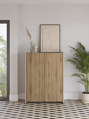 Credenza 2 ante crema/rovere Luon 90x125 cm