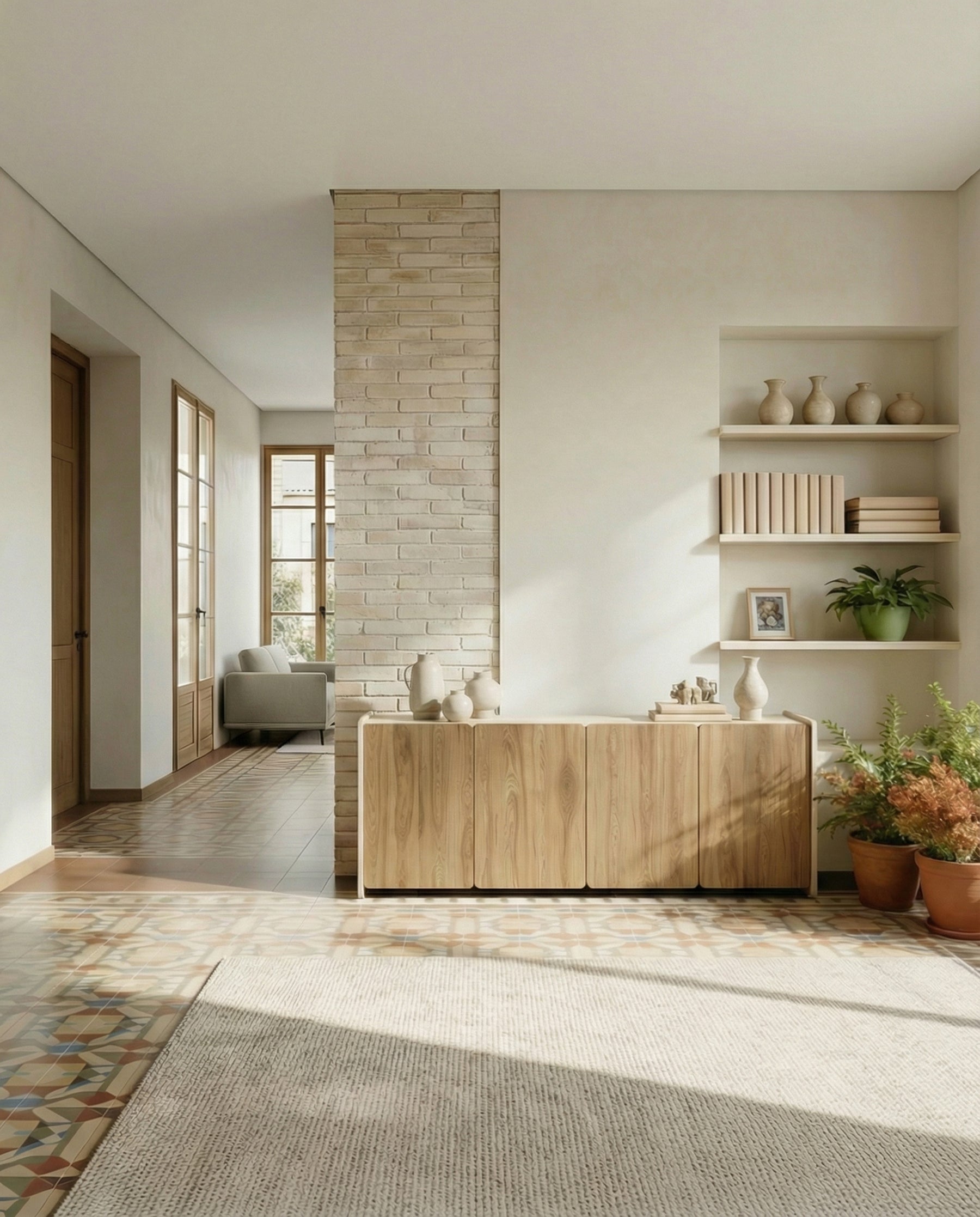 Madia 4 ante crema/rovere Luon 180x80 cm