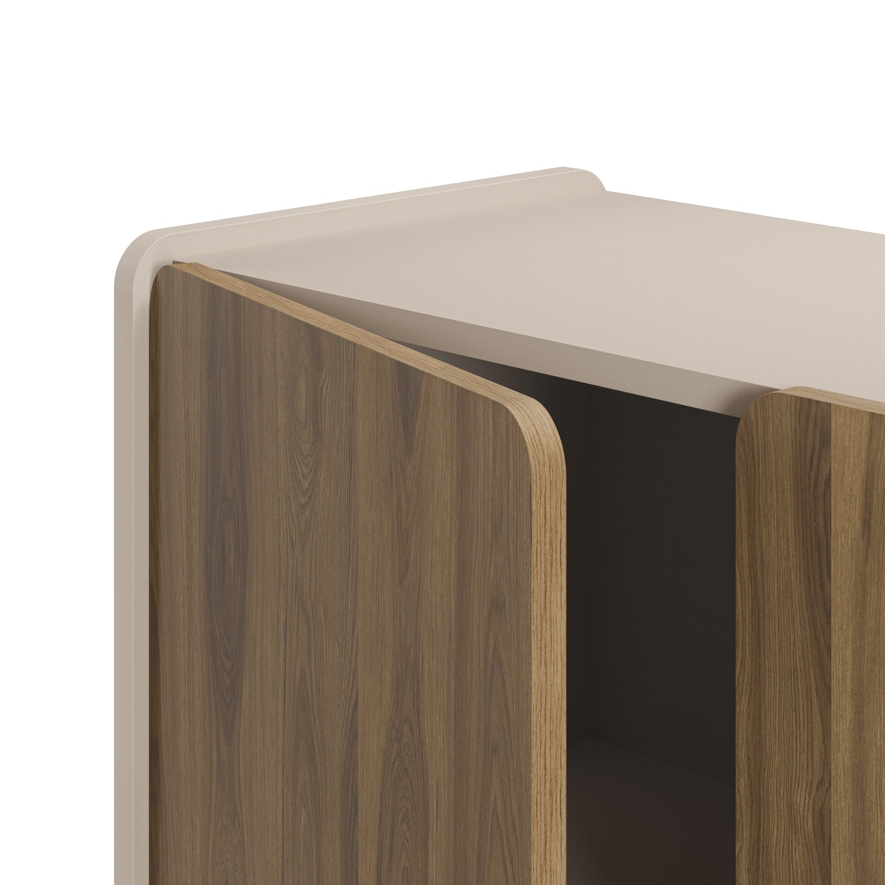 Credenza 2 ante crema/rovere Luon 90x125 cm