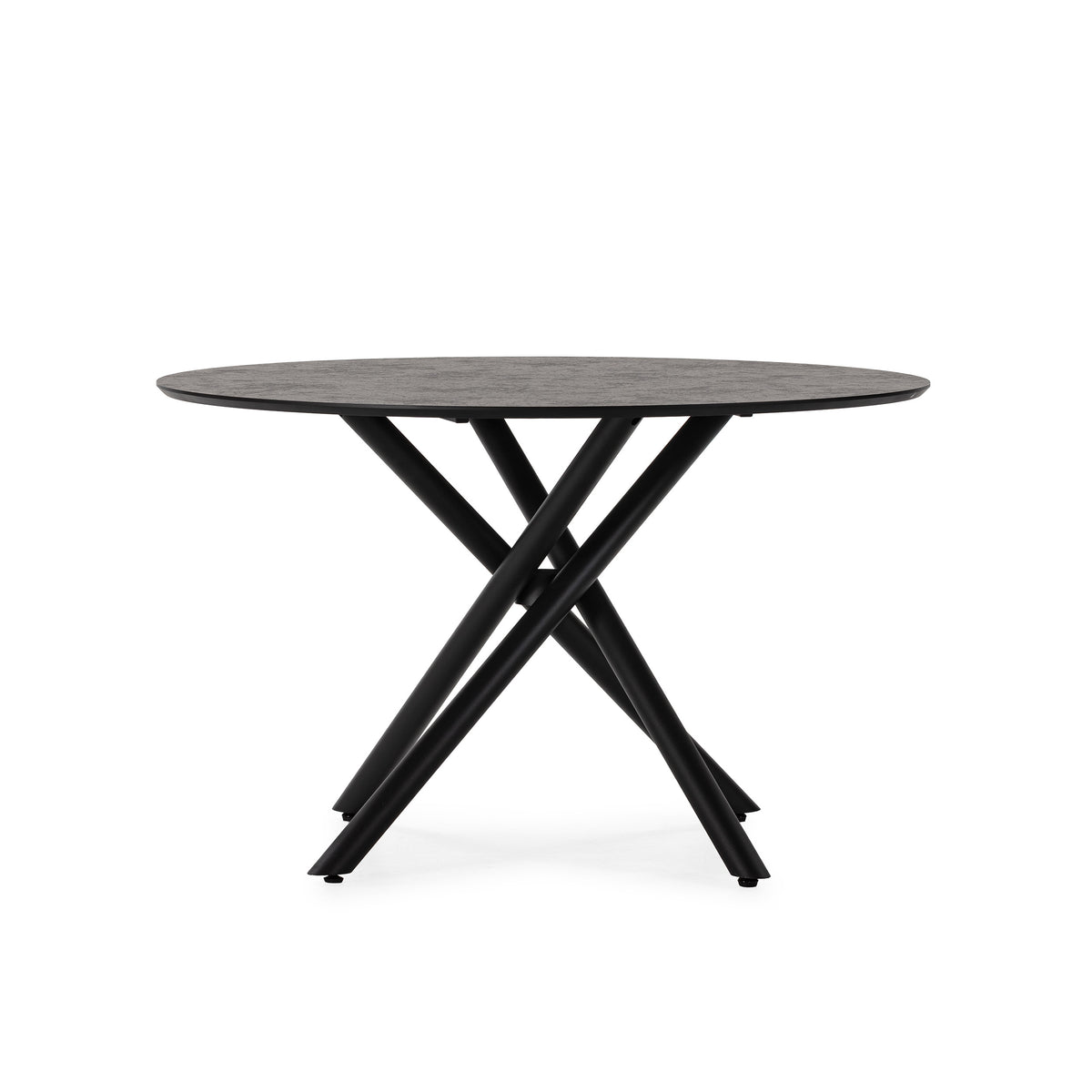 Tavolo rotondo con gamba in metallo nero Hugo 76x120 cm