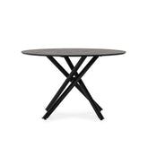 Tavolo rotondo con gamba in metallo nero Hugo 76x120 cm