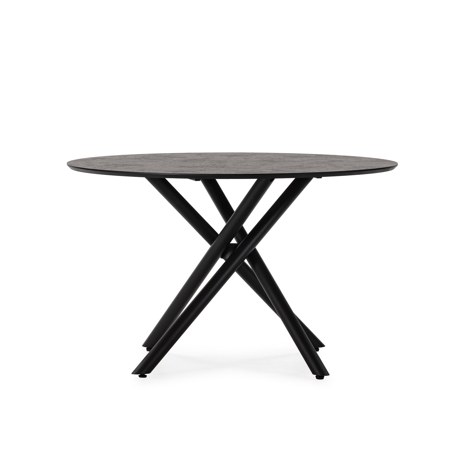 Tavolo rotondo con gamba in metallo nero Hugo 76x120 cm