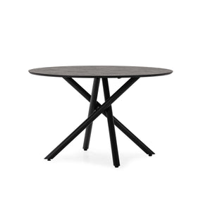 Tavolo rotondo con gamba in metallo nero Hugo 76x120 cm