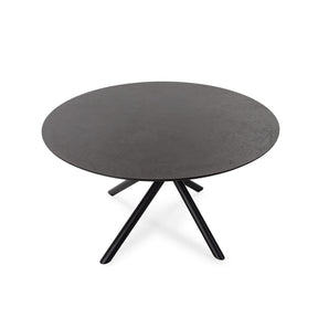 Tavolo rotondo con gamba in metallo nero Hugo 76x120 cm