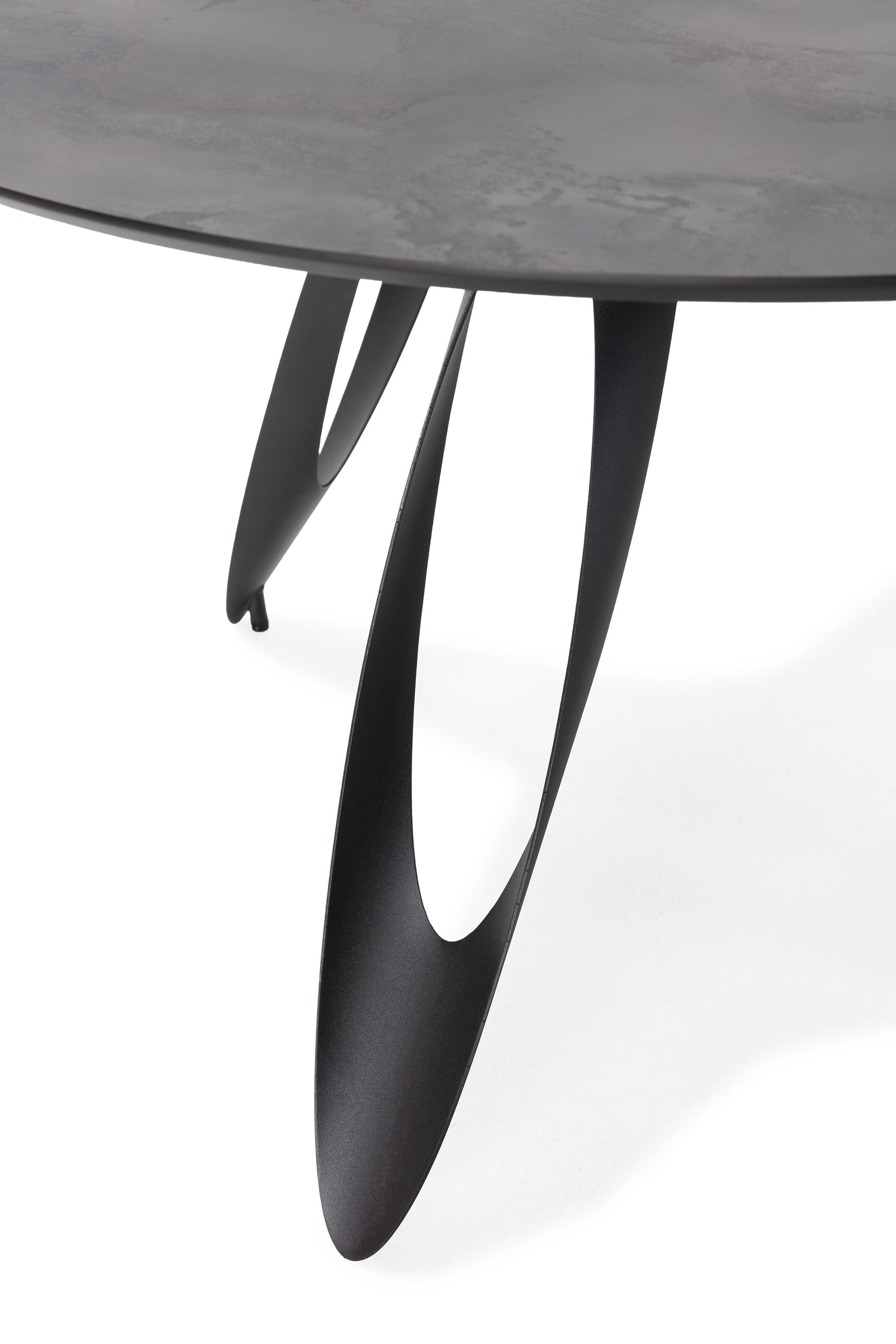 Tavolo rotondo con gamba in metallo nero Anrex 130x76 cm
