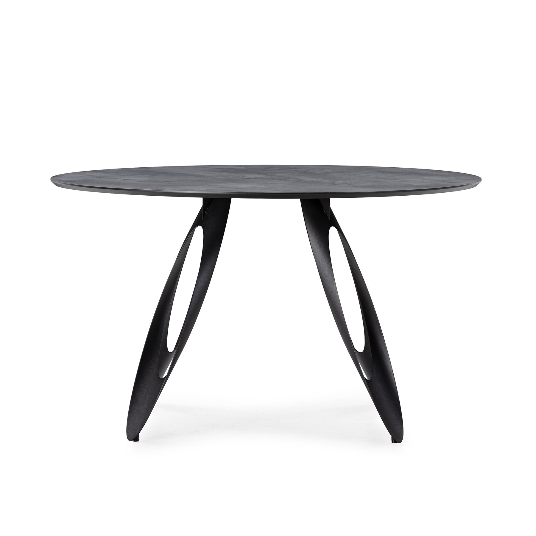 Tavolo rotondo con gamba in metallo nero Anrex 130x76 cm