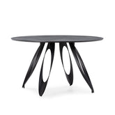 Tavolo rotondo con gamba in metallo nero Anrex 130x76 cm
