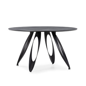 Tavolo rotondo con gamba in metallo nero Anrex 130x76 cm