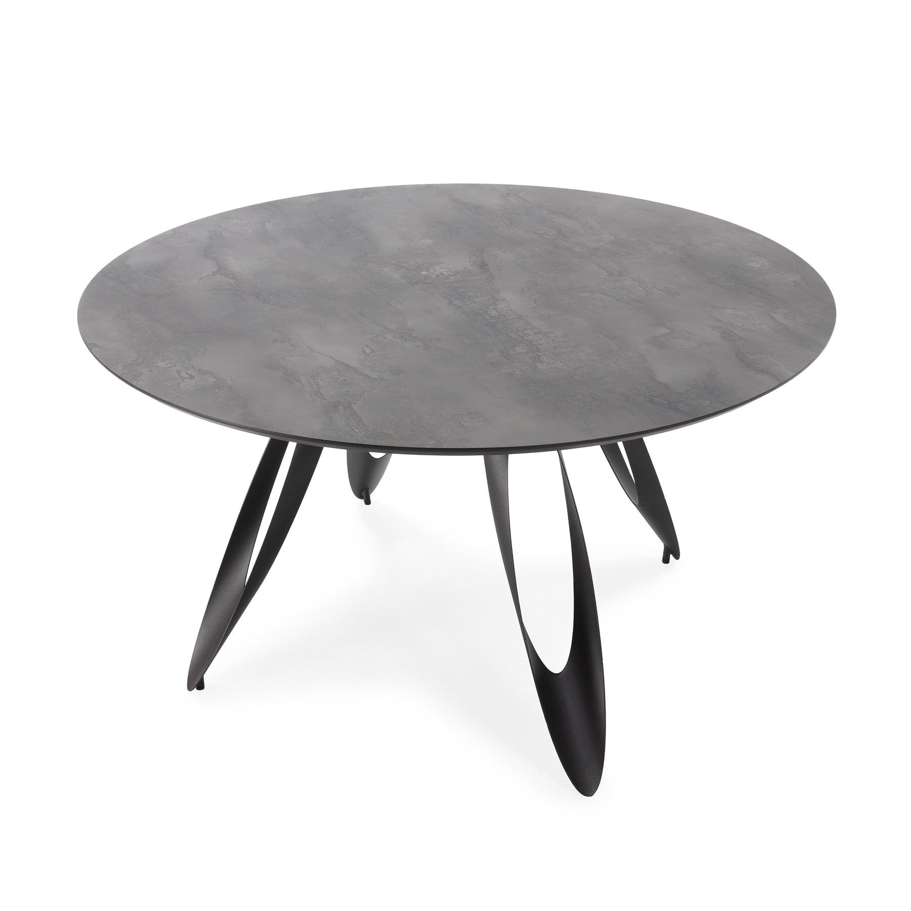 Tavolo rotondo con gamba in metallo nero Anrex 130x76 cm