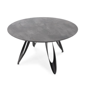 Tavolo rotondo con gamba in metallo nero Anrex 130x76 cm