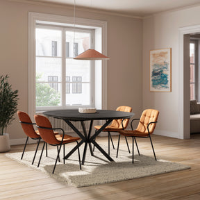 Tavolo rotondo allungabile con gamba in metallo Nayra 126/160x75 cm