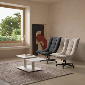 Sedia girevole con gamba in metallo Cavik 76x101 cm