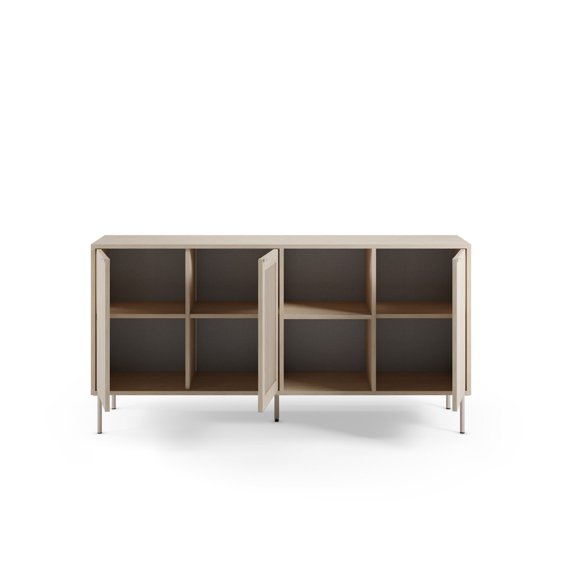 Madia 3 ante rovere con gamba in metallo Hinti 164x80 cm