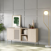 Madia 3 ante rovere con gamba in metallo Hinti 164x80 cm