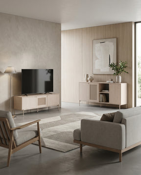 Madia 3 ante rovere con gamba in metallo Hinti 164x80 cm