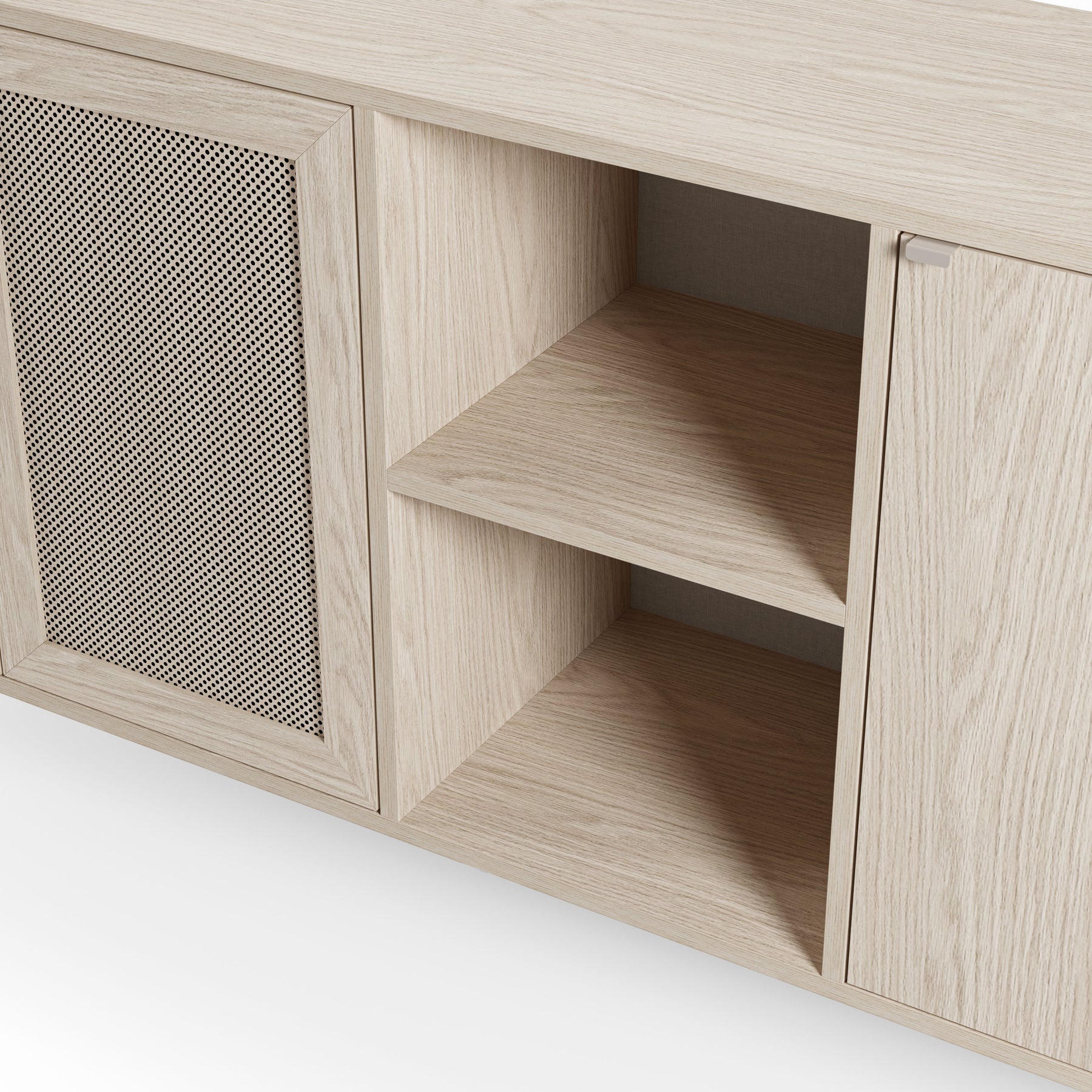 Madia 3 ante rovere con gamba in metallo Hinti 164x80 cm