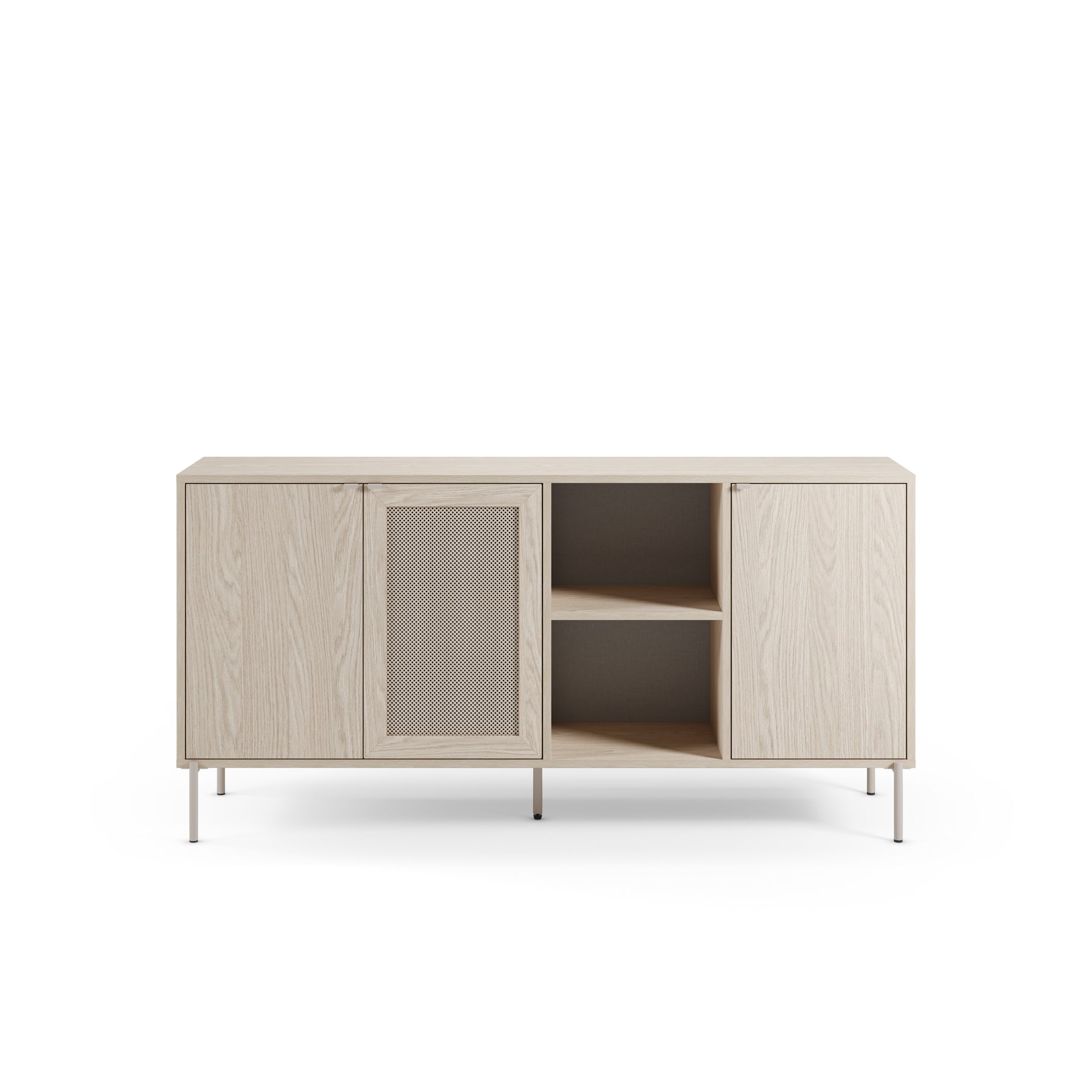 Madia 3 ante rovere con gamba in metallo Hinti 164x80 cm