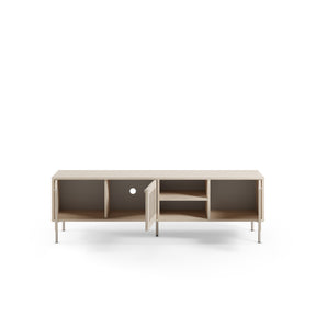 Mobile TV 3 ante rovere con gamba in metallo Hinti 164x50 cm