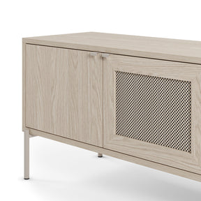 Mobile TV 3 ante rovere con gamba in metallo Hinti 164x50 cm