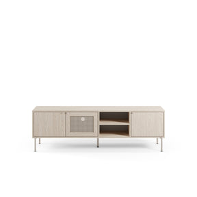 Mobile TV 3 ante rovere con gamba in metallo Hinti 164x50 cm