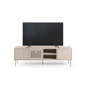 Mobile TV 3 ante rovere con gamba in metallo Hinti 164x50 cm