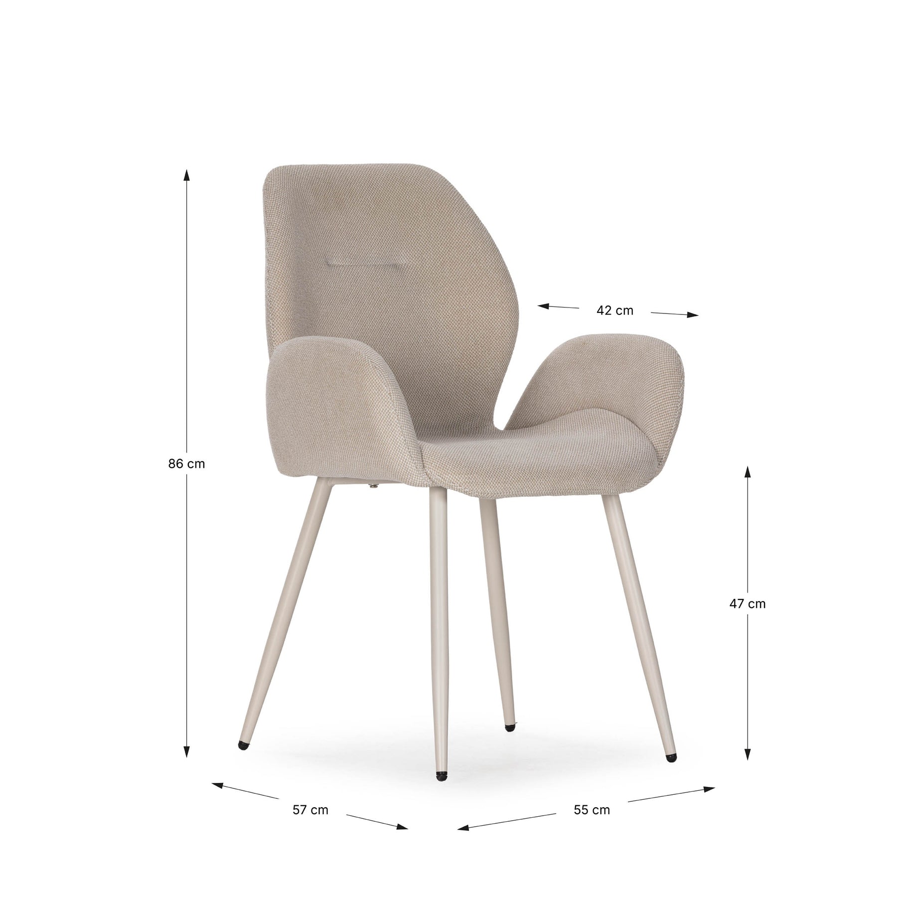 Set di 2 poltrone con gamba in metallo Blair 57x57 cm