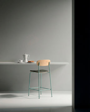 Set di 2 sgabelli con gambe in metallo blu Barly 50x95 cm