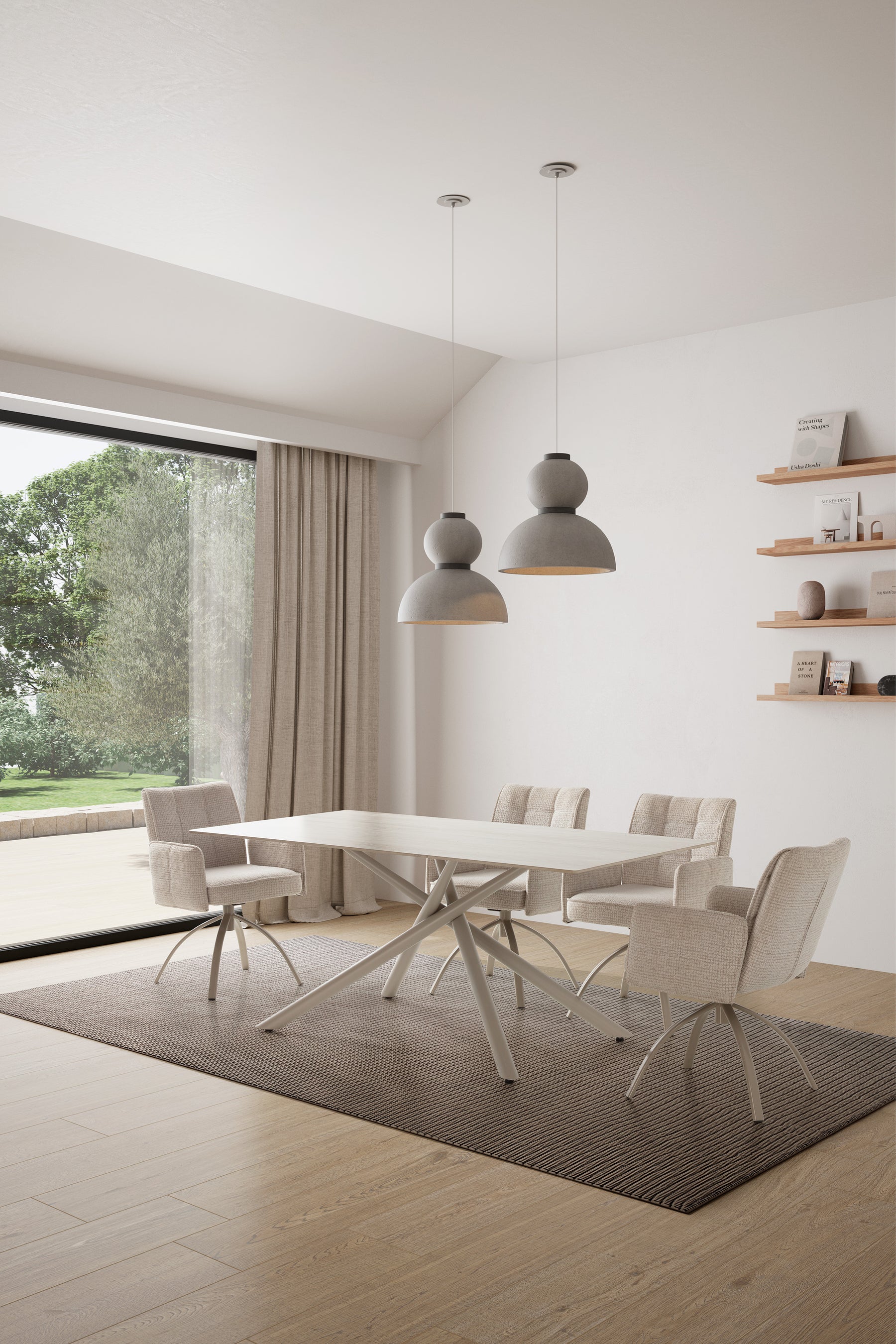 Tavolo rettangolare con gamba in metallo Brad 180x75 cm