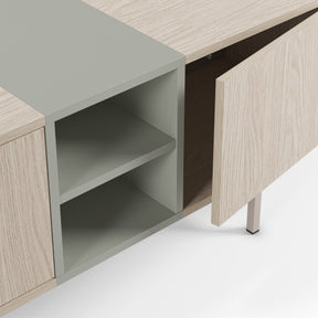 Mobile TV 3 ante con gamba in metallo Thais 180x55 cm