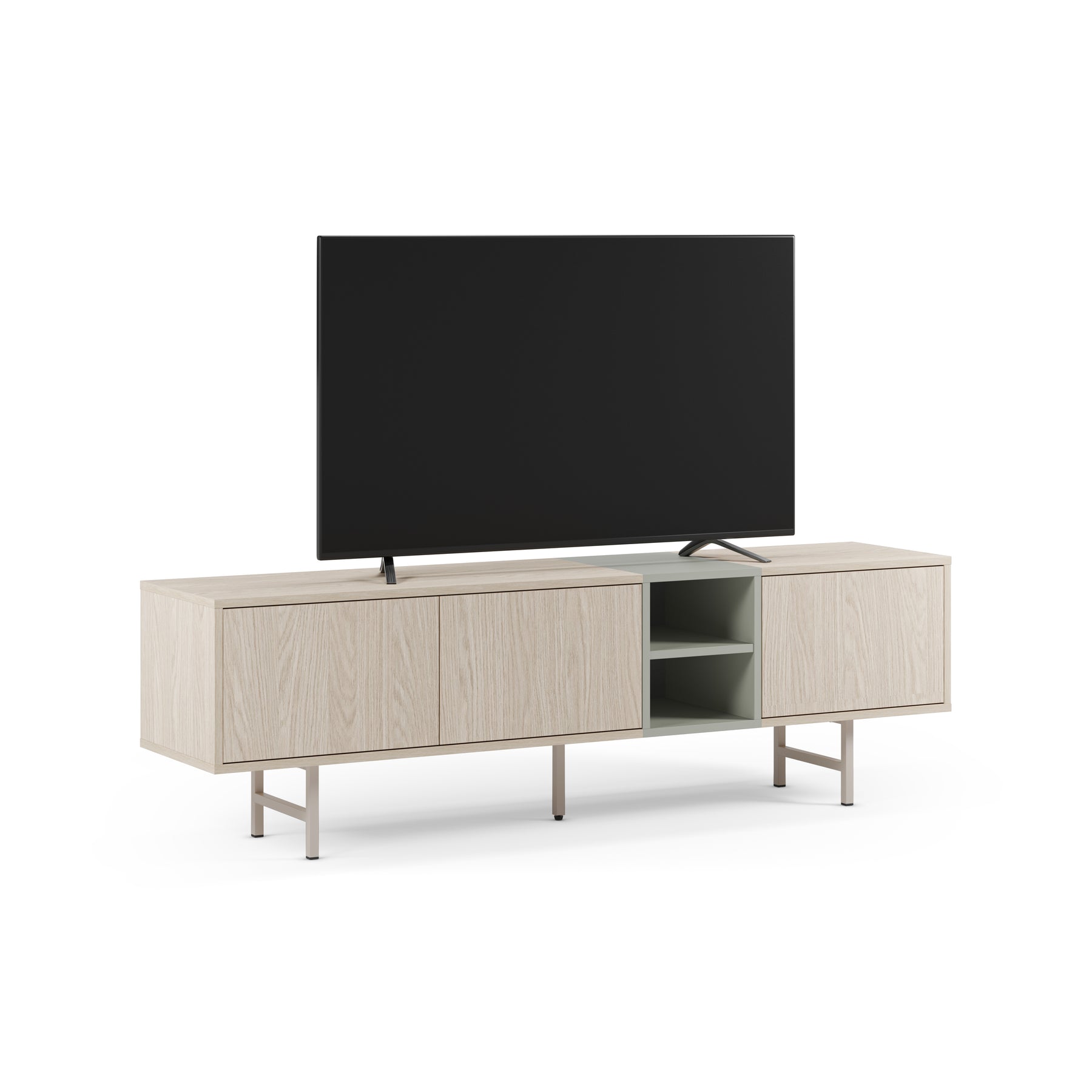 Mobile TV 3 ante con gamba in metallo Thais 180x55 cm