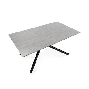 Tavolo rettangolare con gamba in metallo nero Saky 160x75 cm