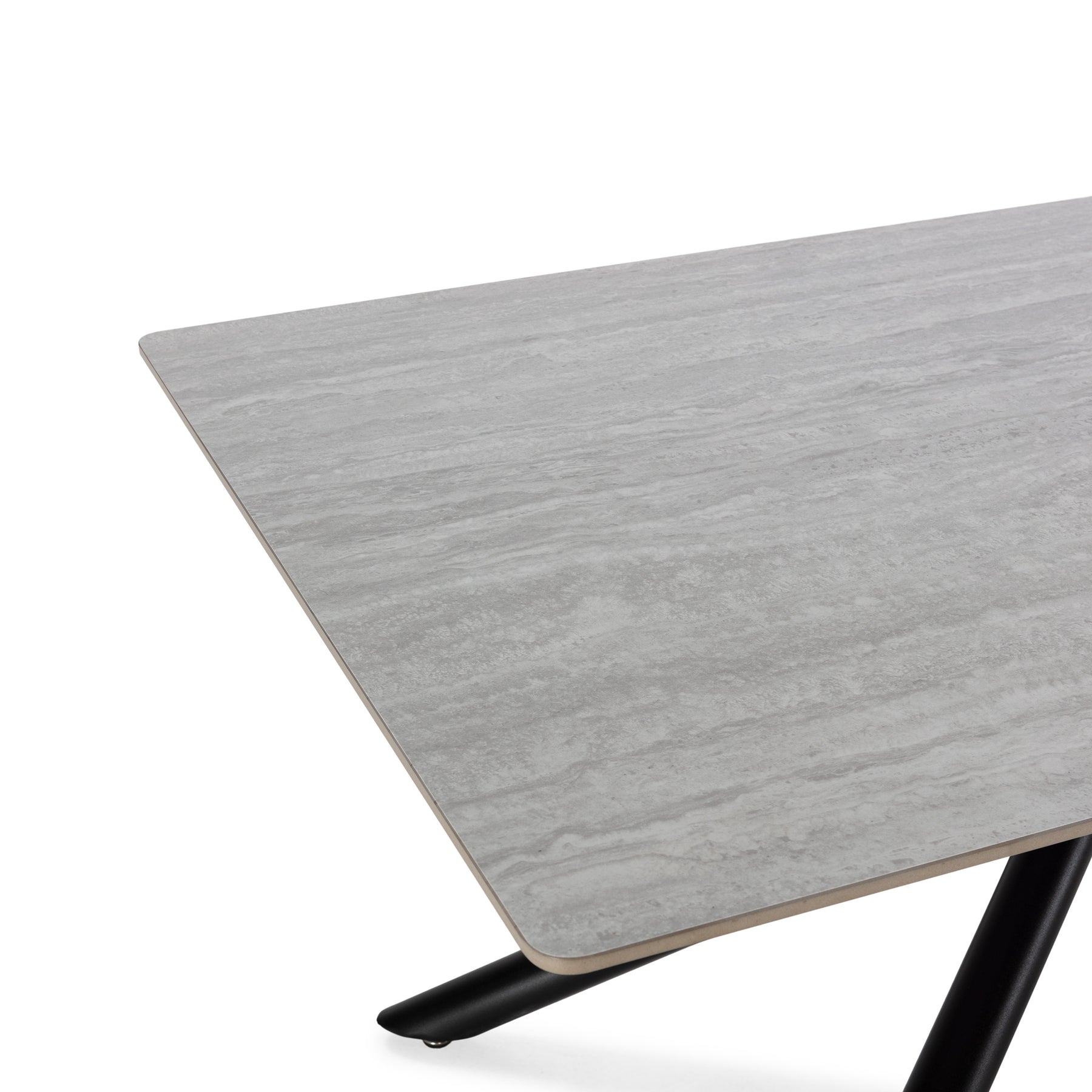 Tavolo rettangolare con gamba in metallo nero Saky 160x75 cm